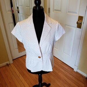 MICHAEL KORS OPTIC WHITE PIQUE JACKET